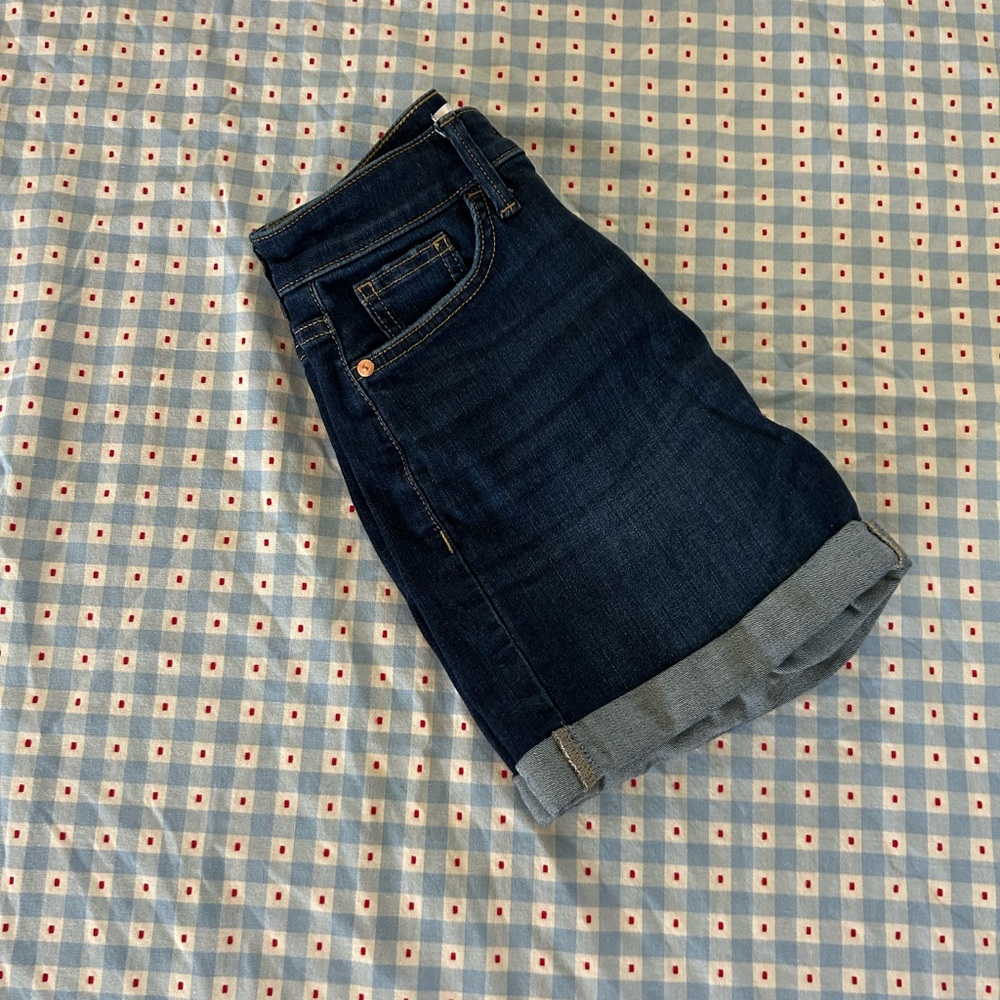 LC Lauren Conrad Blue Cuffed Jean Shorts